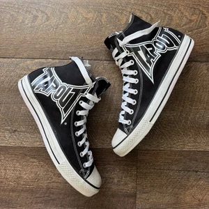 Vintage Y2K Mens Size 12 Black/White Tapout Rare High Top Chuck Sneakers - Picture 1 of 10