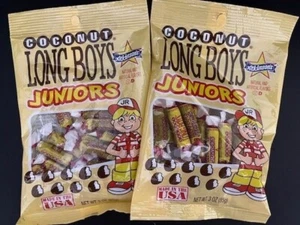 Caramelos Atkinson Long Boys Coconut Juniors envueltos individualmente (2 BOLSAS) - Imagen 1 de 2