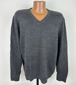 GAP V-Neck Pullover XL anthrazit schwarz meliert Baumwolle Biegepullover minimalistisch - Bild 1 von 12