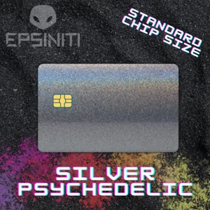 Silver Psychedelic Gloss Credit Card Skin / Wrap Decal Pre-Cut Sticker - Picture 1 of 1