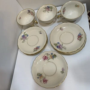 10 ROYAL YORK CHINA BRIDAL BOUQUET TULIP PLATE & Tea Cap Set BAVARIA GERMANY - Picture 1 of 9