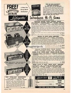 1958 Lafayette KT400 Hi-Fi Amplifier KT300 Control Center DIY Kit Vintage Print  - Picture 1 of 1