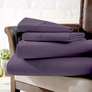 4PC Sheet Set Soft Elegant Checkered Bed by Kaycie Gray - Picture 1 of 12