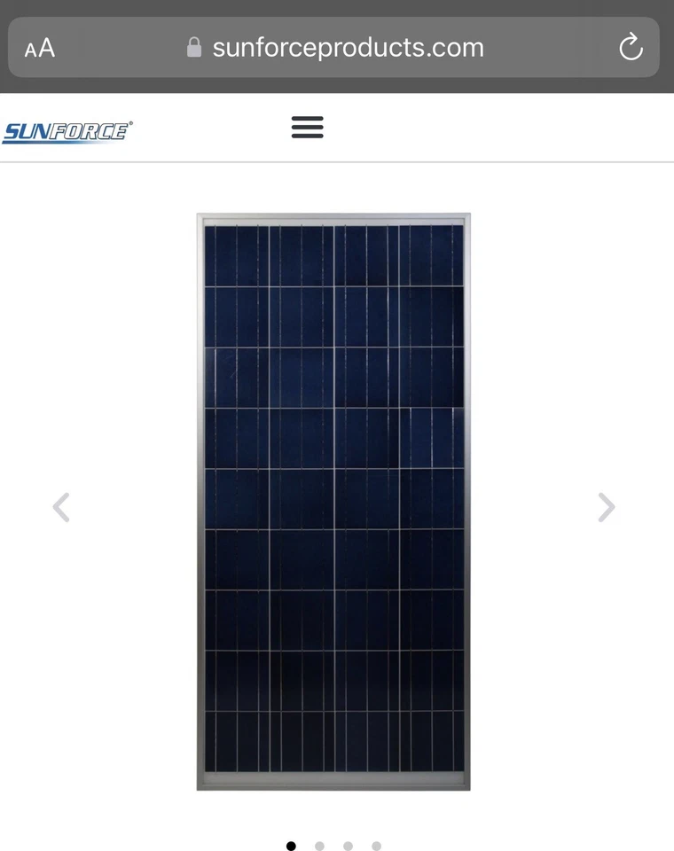 PANEL SOLAR CRISTALINO Sunforce 175 vatios, 12 voltios Foto 1 de 3
