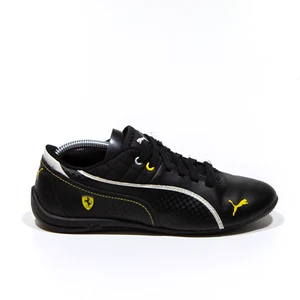 PUMA Motorsport Drift Cat 6 Low Top Sneaker Trainers Black Leather Boys UK 2 - Picture 1 of 6