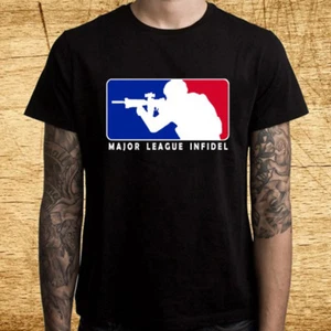 Camiseta negra para hombre MLI Major League Infidel talla S-5XL - Imagen 1 de 1
