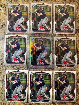 Juan Chacon Red Sox 2023 Prospect, Bowman 1st Lunar Glow, Chrome and Base - Image 1 of 2