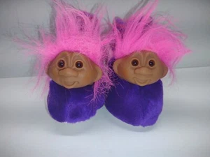 Zapatillas Troll Plush Norfin 1991 Púrpura 2 Tonos Pelo Rosa Felpa Talla 7-8 Y2K De Colección - Imagen 1 de 8