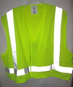 Cardinal reflective safety vest - fluorescent green w silver strips 4X 60" EC - Picture 1 of 6