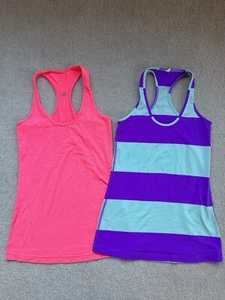 Lot of 2 Lululemon Womens Racerback Tank Top Size 6 Pink Purple - Picture 1 of 8