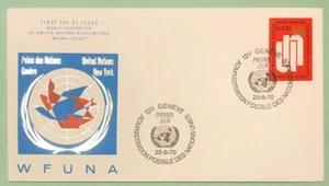 WFUNA Cachet United Nations Geneva 1970 Fs .70 UN Stylized Logo Stamp FDC - Picture 1 of 2