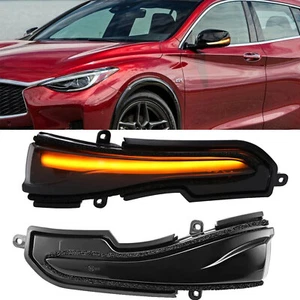 2x Mirror LED Turn Signal Dynamic Blink Indicator Light For Infiniti Q50 Q60 Q70 - Picture 1 of 9