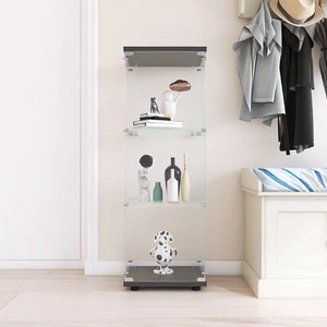 Vitrine Hartglas Vitrinenschrank Kommode Standregal Anrichte Schrank Glasvitrine - Bild 1 von 12