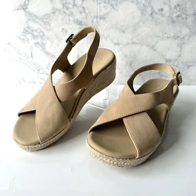 ABEO Riviera Cross Neutral flatform sandals in sand leather Size 7.5 - Image 1 of 4
