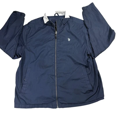 U.S. Polo Assn Jacket Mens Large Navy Blue Zip Up Windbreaker Lightweight Coat - Image 1 of 4