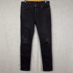 Ksubi Jeans Mens 33 (Fits 35x32) Black Chitch Boneyard Slim Fit Button Fly - Picture 1 of 10