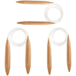 3 STÜCKE Rund Stricken Nadeln, 15/20/25Mm Natur Jumbo Nadel für G8949 - Bild 1 von 6