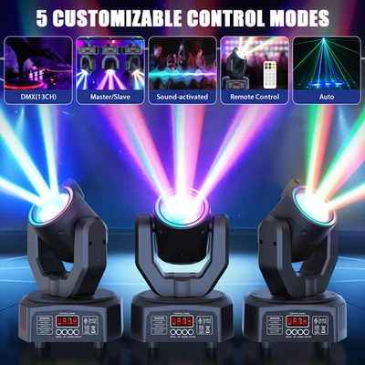 100W LED Mini Moving Head Stage Lighting RGBW DJ Spot Beam Bar Disco Party DMX - Image 1 of 4
