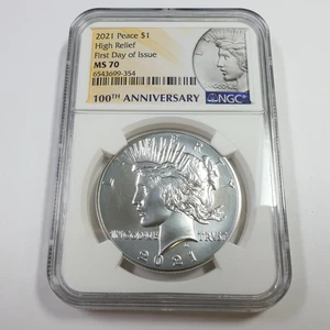 2021 P Philadelphia NGC MS70 FDIC - Silver Peace Dollar $1 US Coin #57160A - Picture 1 of 3