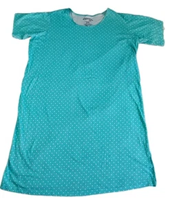 Dreams & Co 1X/2X Plus Blau Gepunktet Kurzarm Nachthemd Sleepshirt 100% Kinderbett - Bild 1 von 6