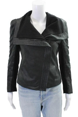 Chaqueta de cuero con cremallera asimétrica negra talla 38 Maje para mujer Foto 1 de 4