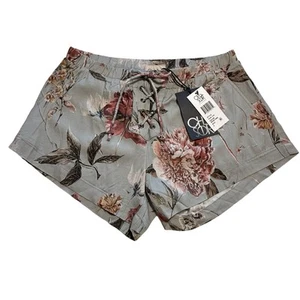 NWT Chaser HEIRLOOM WOVENS LACE UP SHORTS Size Small Floral Green and Pink - Picture 1 of 10