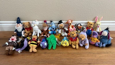 Lote de 20 Mini Bolsa de Frijoles Surtidos Disney Peluche - Pooh Mulan - Totalmente Nuevos con Etiquetas Foto 1 de 4