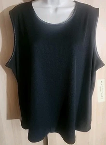 Womens Plus Size 3X Ribbed Tank Top Black New With Tags Allison Daley Brand - Picture 1 of 7