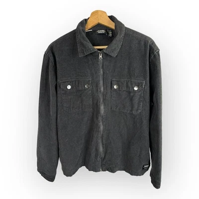 Wesc Mens size Large Womens XL Unisex Corduroy Shirt Jacket Black Cotton Zip Up - Image 1 of 4