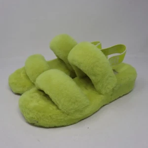 Ugg Uggs 1107953 Oh Yeah Fur Slippers Slides Sandals 8 Yellow - Picture 1 of 5