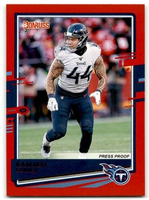 2020 Donruss #249 Kamalei Correa Press Proof Red Tennessee Titans - Image 1 of 2