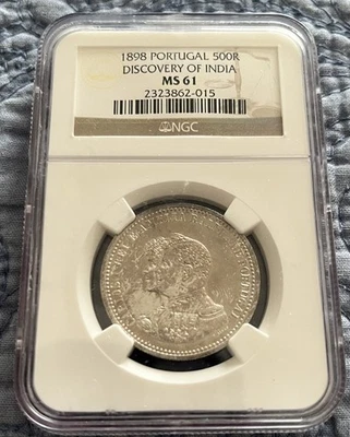 Portugal 1898 500 Reis BU PCGS MS61 Descubrimiento de la India Foto 1 de 2