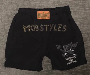 Mobstyles Fight Shorts Size Large Black Pants BJJ Tokyo MMA RIZIN PFL UFC Japan - Picture 1 of 5