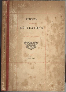 PENSÉES MAXIMES RÉFLEXIONS par Le COMTE de BELVEZE N°31/250 Chamerot 1876 RARE - Picture 1 of 7