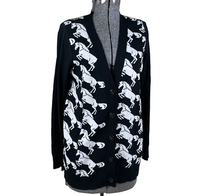 Nuevo con etiquetas Cárdigan Suéter The Limited Cavalle Rampante Talla Pequeña Negro Blanco Foto 1 de 4