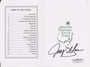 JOEY SINDELAR  Signed  Augusta National Scorecard JSA - Picture 1 of 1
