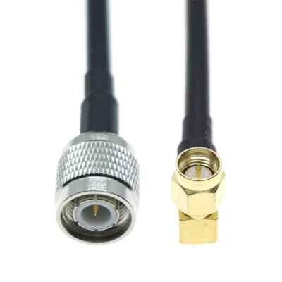 RG58 Cable TNC Male plug to SMA Male right angle Crimp RF Coaxial Connector lot - Image 1 of 4