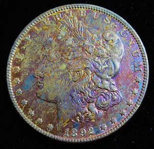 1892 Morgan Dollar. High Grade! Superb Toning! Strong Mint Luster - Picture 1 of 2
