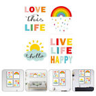  4 Pcs Rainbow Nursery Wall Canvas Print Letter Hanging Picture Core Draw