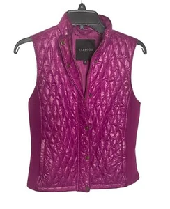 Talbots Women's Snap and Zip Quilted Vest Fushia Size Small P - Picture 1 of 6