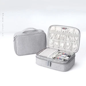 Portable Organizer Case Charger Cable Line Memory Cards Storage Bag Hard Disk - Picture 1 of 21