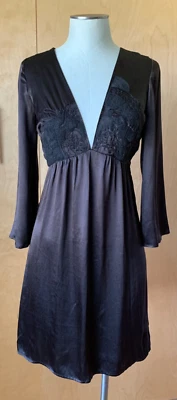 Twelfth Street by Cynthia Vincent Mini Vestido Negro Seda Satinado Talla P o XS ¡USADO EN EXCELENTE ESTADO! Foto 1 de 4