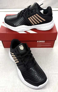 Women New K.SWISS Court Black Laces-Up Athletic Shoes size 7.5 M - Picture 1 of 6