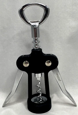 Oneida Black Winged Corkscrew Wine Bottle Opener Barware - Image 1 of 4