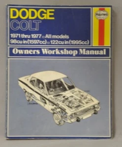 Dodge Colt 1971-1977 Haynes Workshop manual Good condition - Imagen 1 de 2