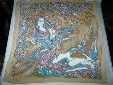 HEINRICH R. HRDLICKA FOULARD 100% AUTENTIC SILK SCARF VINTAGE 1985