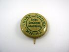 Vintage Collectible Pin Button: Railroad Cross Crossing Cautiously Think Driver