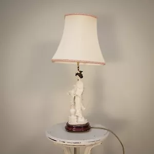 Table Lamp Capodimonte Porcelain oriental Girl with Vase Giuseppe Armani - Picture 1 of 8