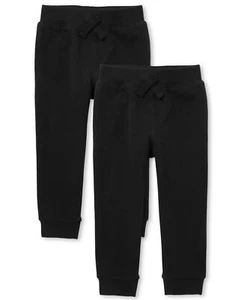 Baby Boys' and Toddler Active Fleece Jogger Sweatpants Black 2-Pack 5T - Picture 1 of 4