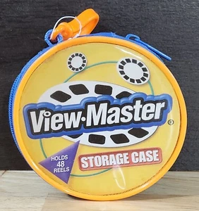 VIEW-MASTER Blue Soft Shell Zippered Storage Carry Case w/ Clip - Holds 48 Reels - Picture 1 of 13
